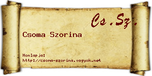 Csoma Szorina névjegykártya